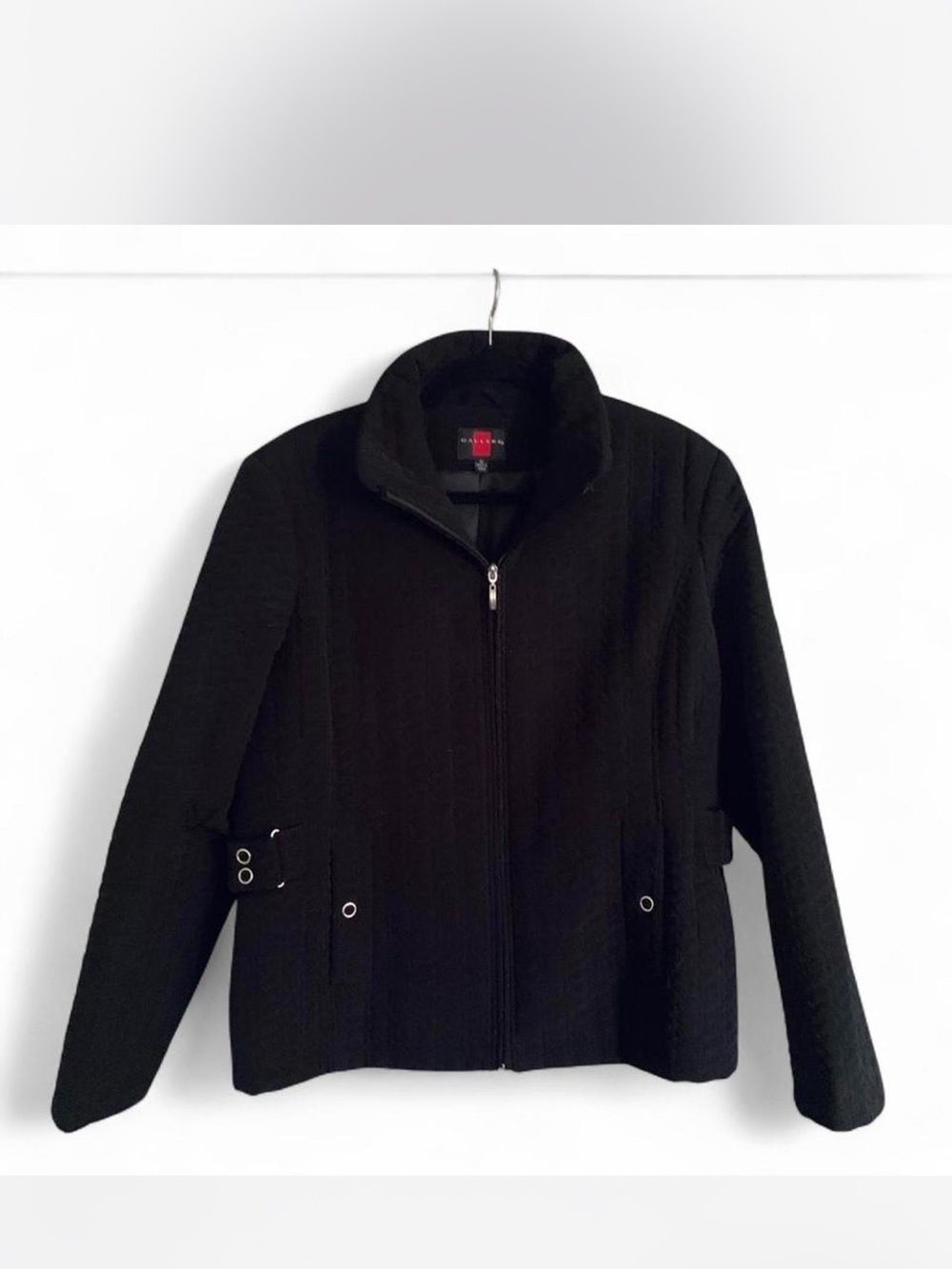 Women’s Old Money Vibe Gallery Black Zip-Up Quilted Utility Jacket size XL
